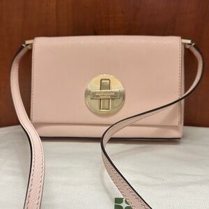 Kate Spade Light Pink Crossbody Bag with Gold Clasp